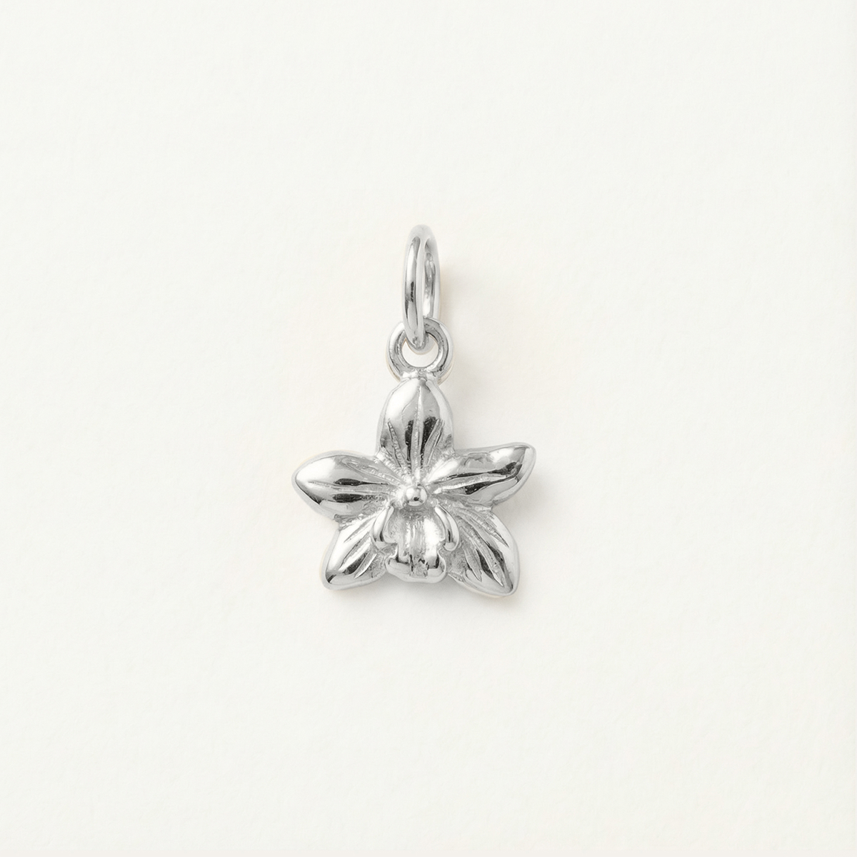 Orchid Mini Charm, Silver