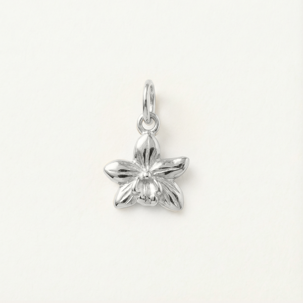 Orchid Mini Charm, Silver
