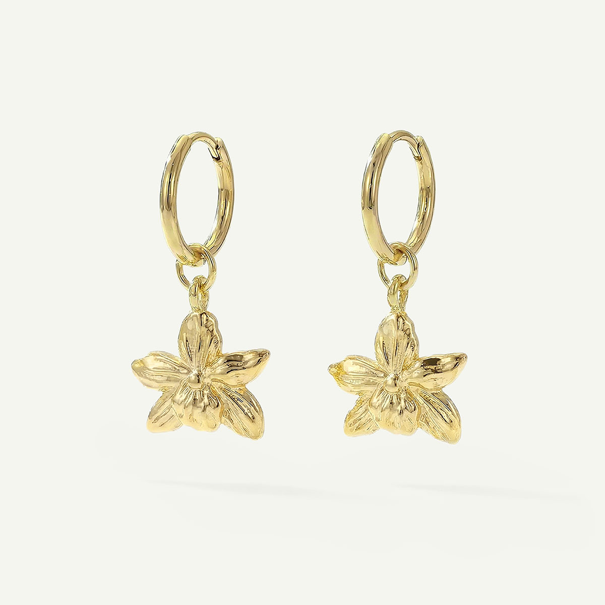 Orchid Mini Hoops, Gold
