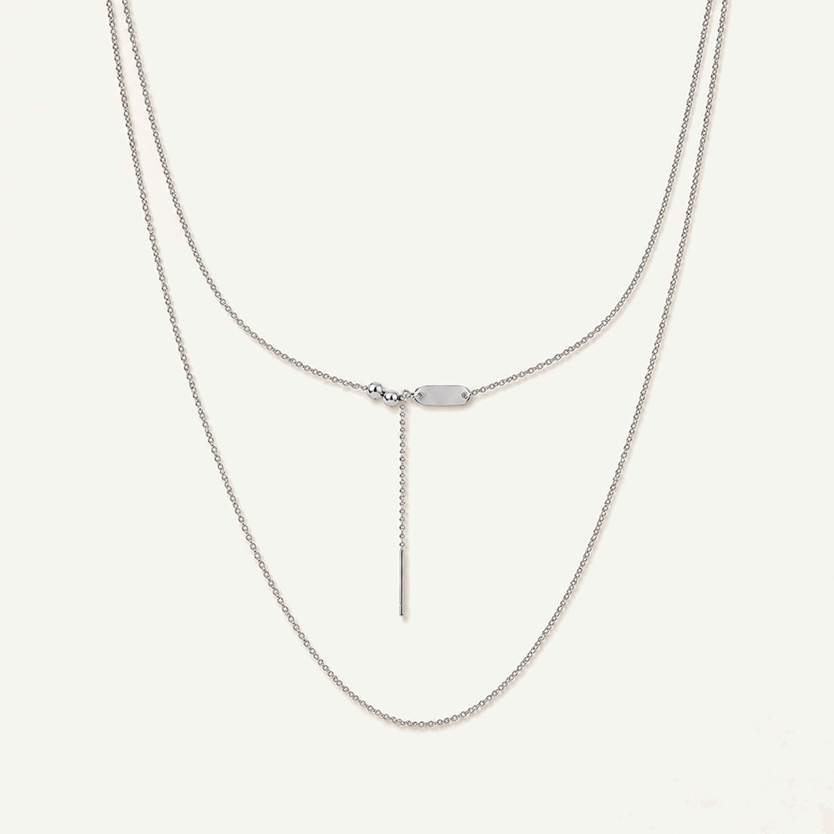 Hammered Cable 0.3mm Chain Threader Necklace