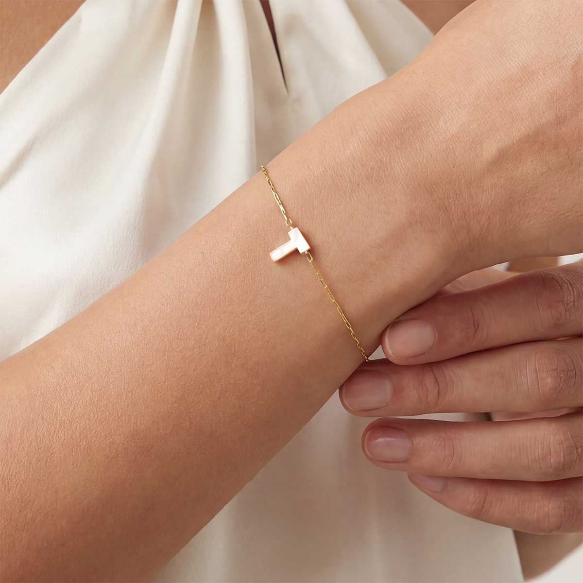 Monogram Mother of Pearl Bracelet