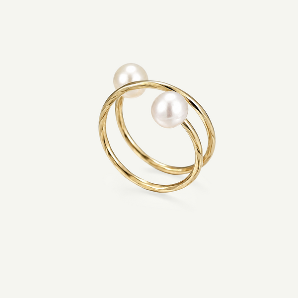 White Pearl Wrap Ring