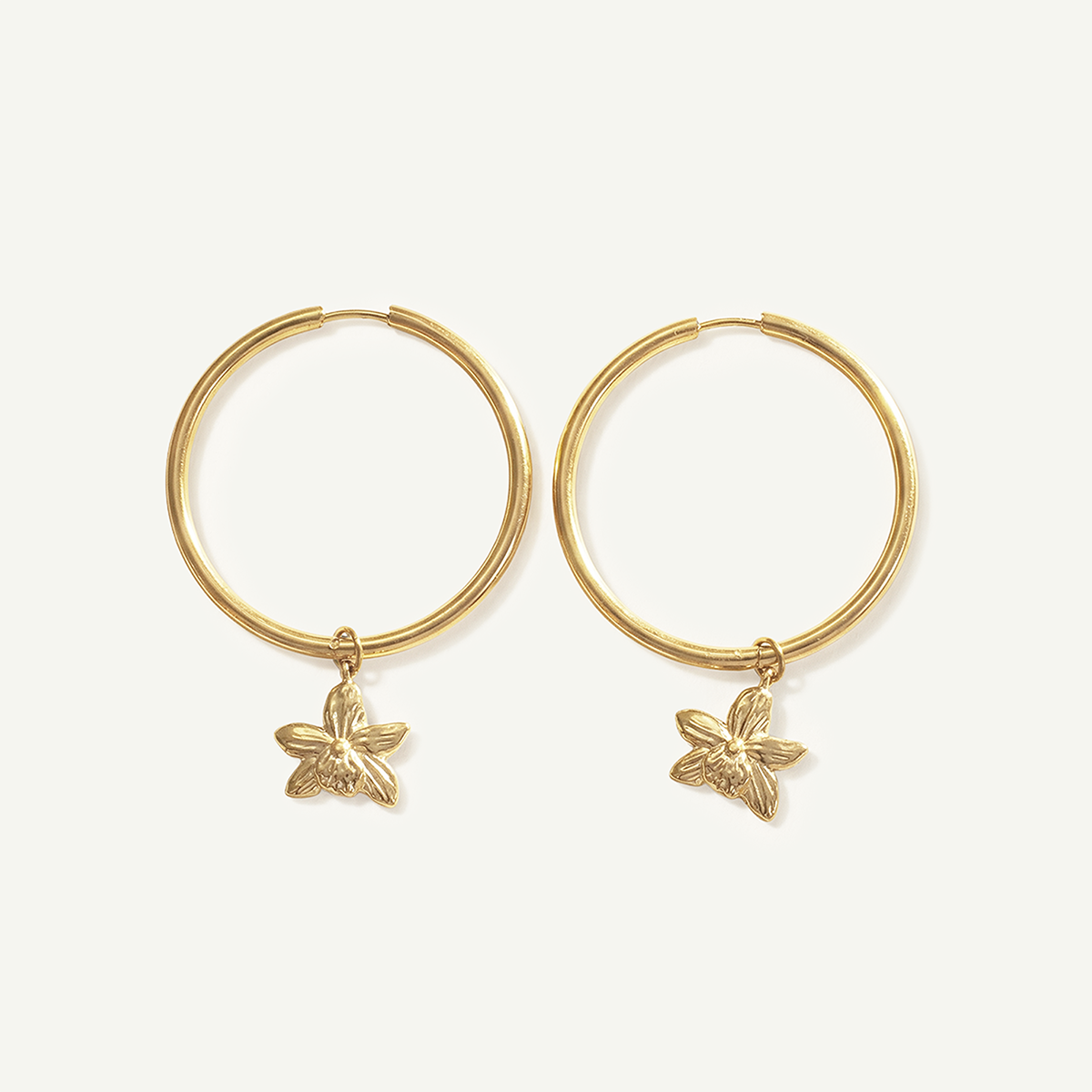 Orchid Large Hoops, Gold