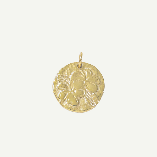 Plumeria Hammered Charm