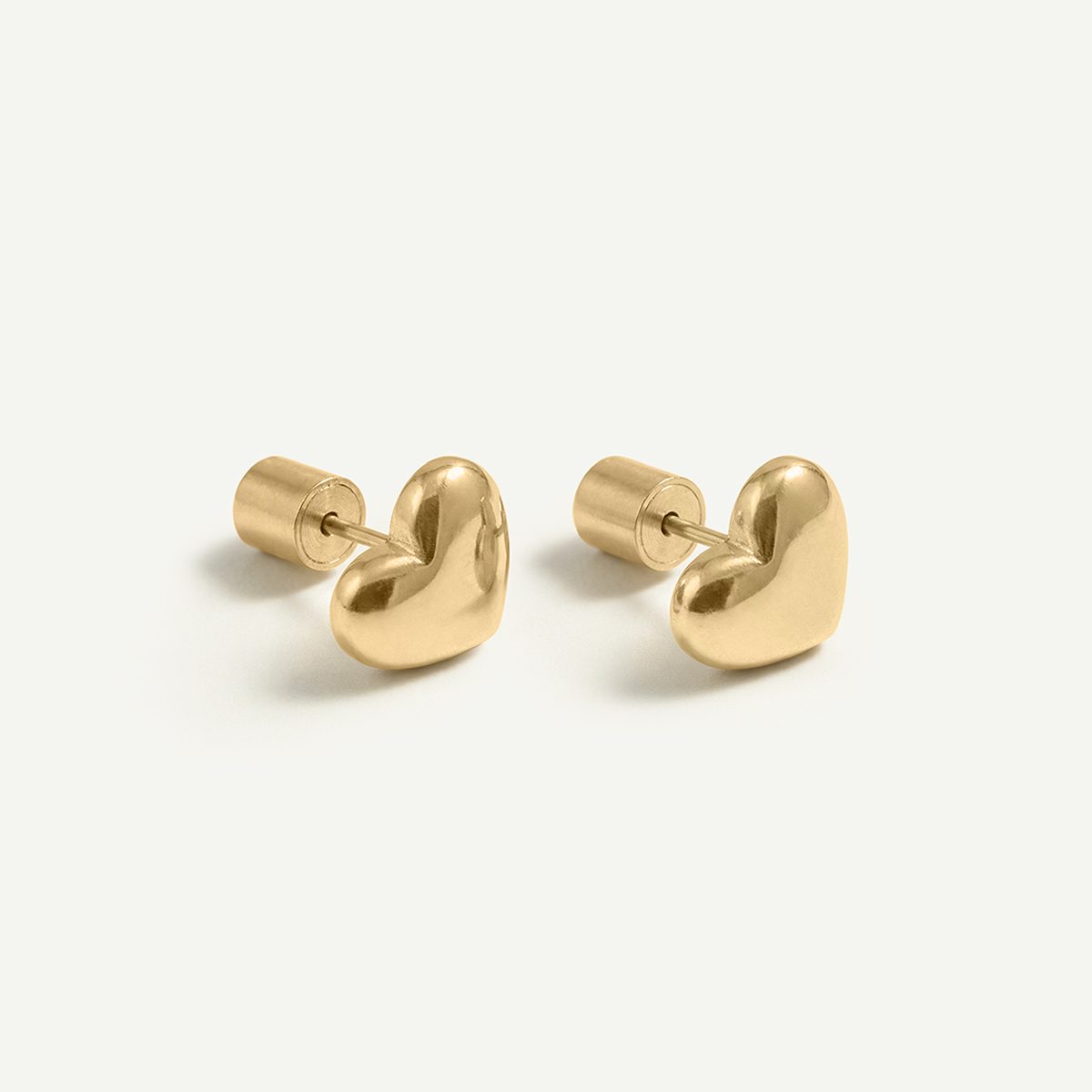 Heart Studs, Gold