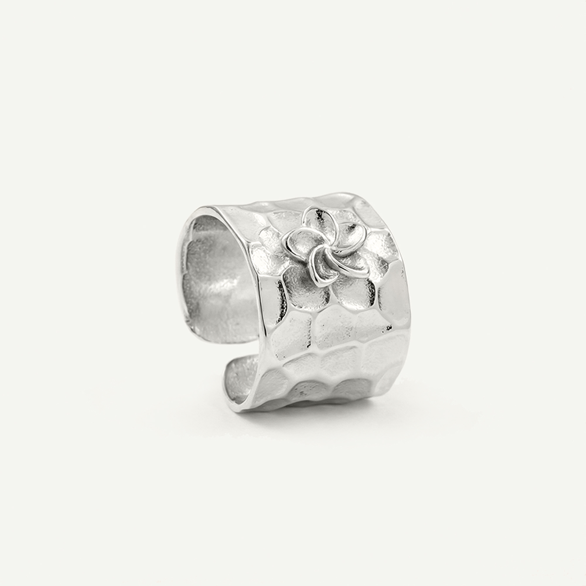 Plumeria Hammered Ring