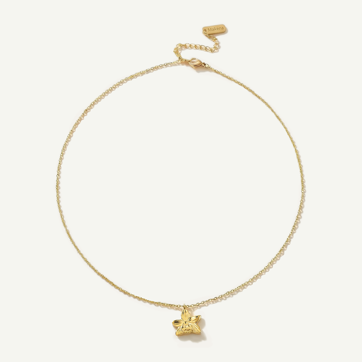 Orchid Necklace, Gold
