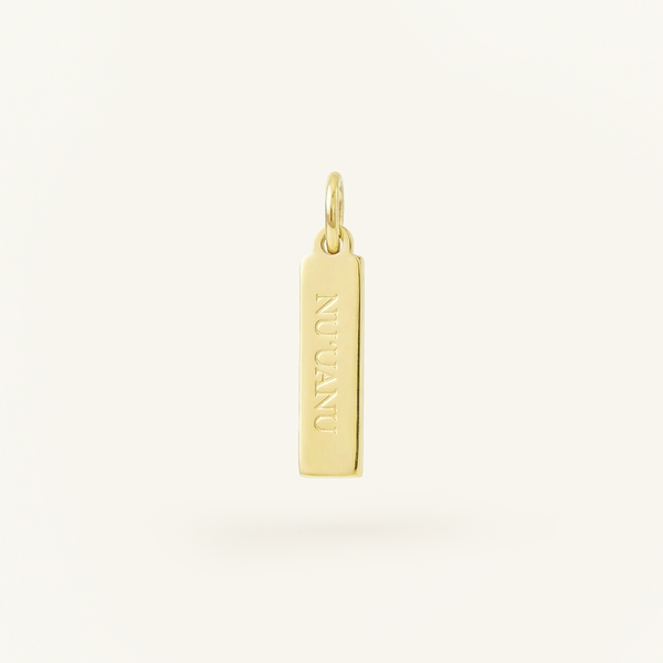 Nu'uanu Rectangle Charm Gold