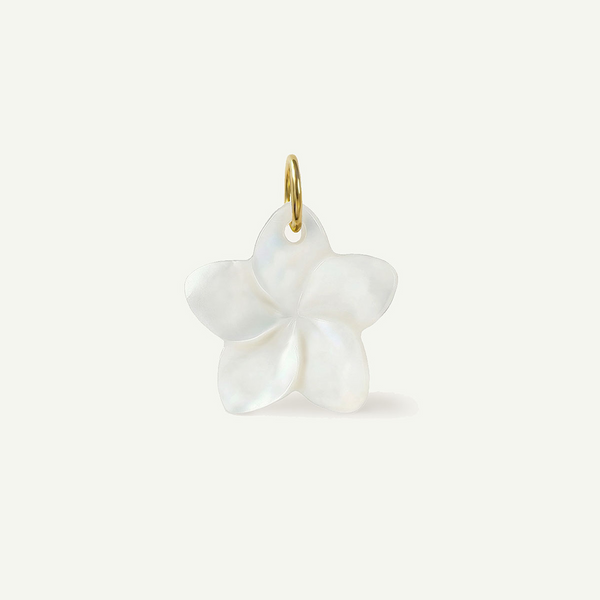 Mini MOP Plumeria Charm, Gold