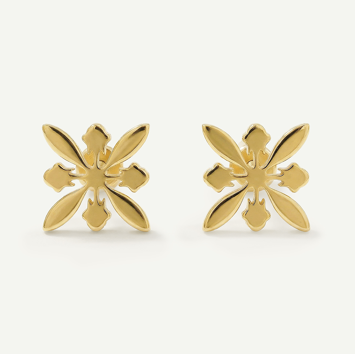 Protea Quilt Studs, Gold
