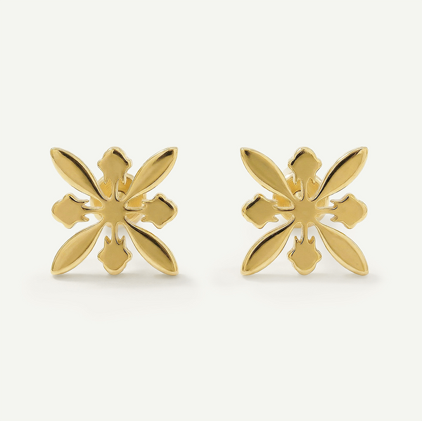 Protea Quilt Studs, Gold