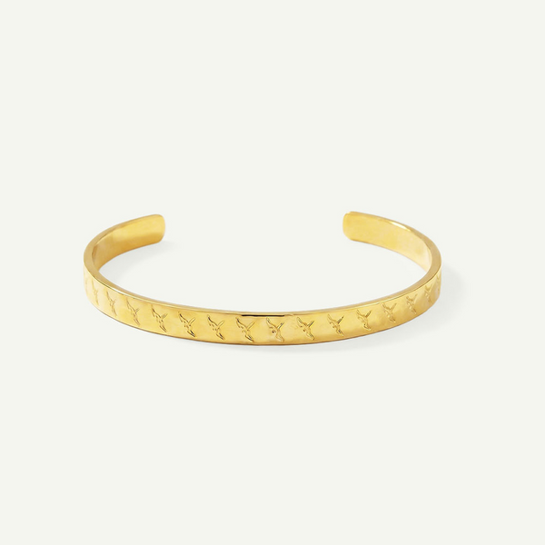 Iwa Bird Hammered Imprint Cuff, Gold