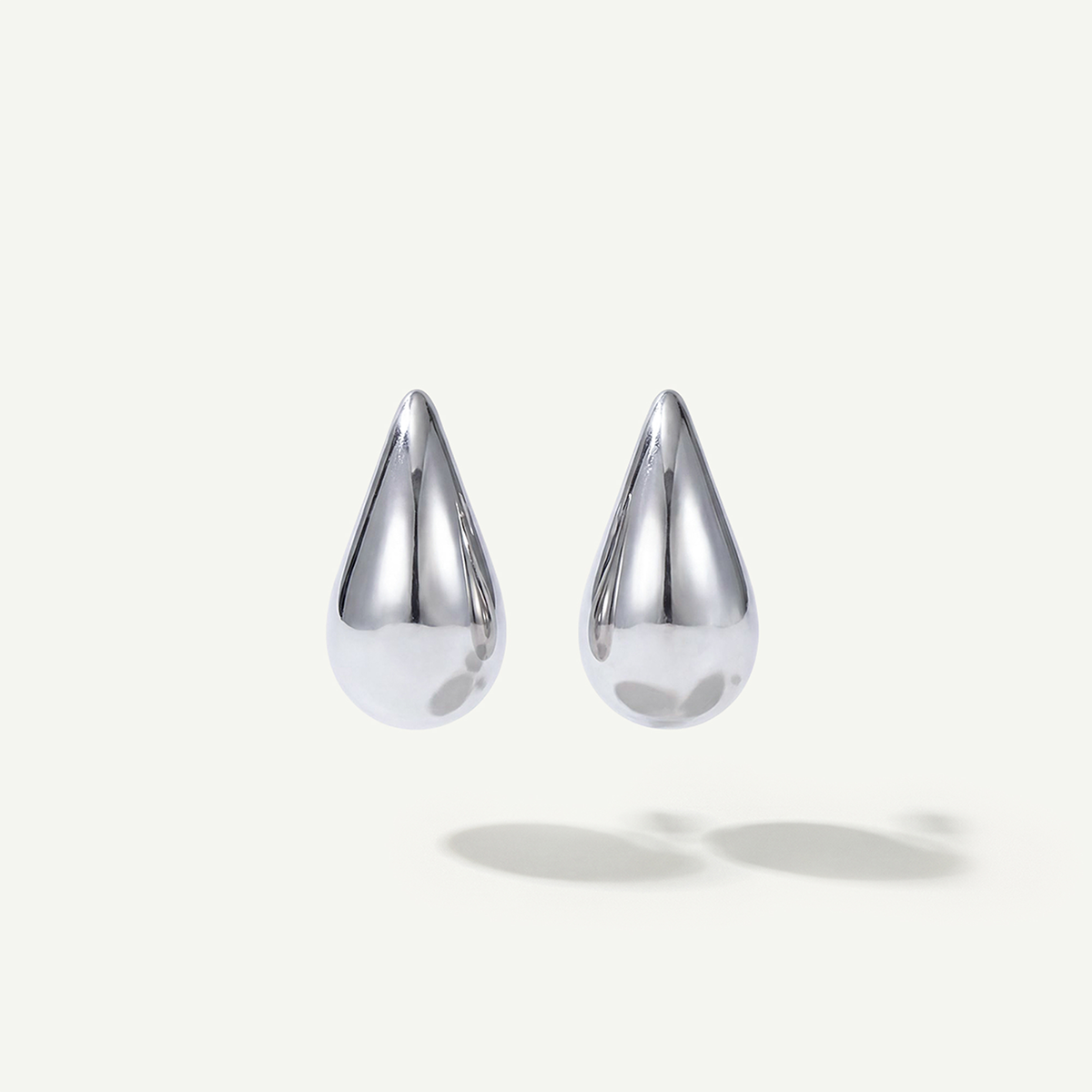 Teardrop Earrings, Silver