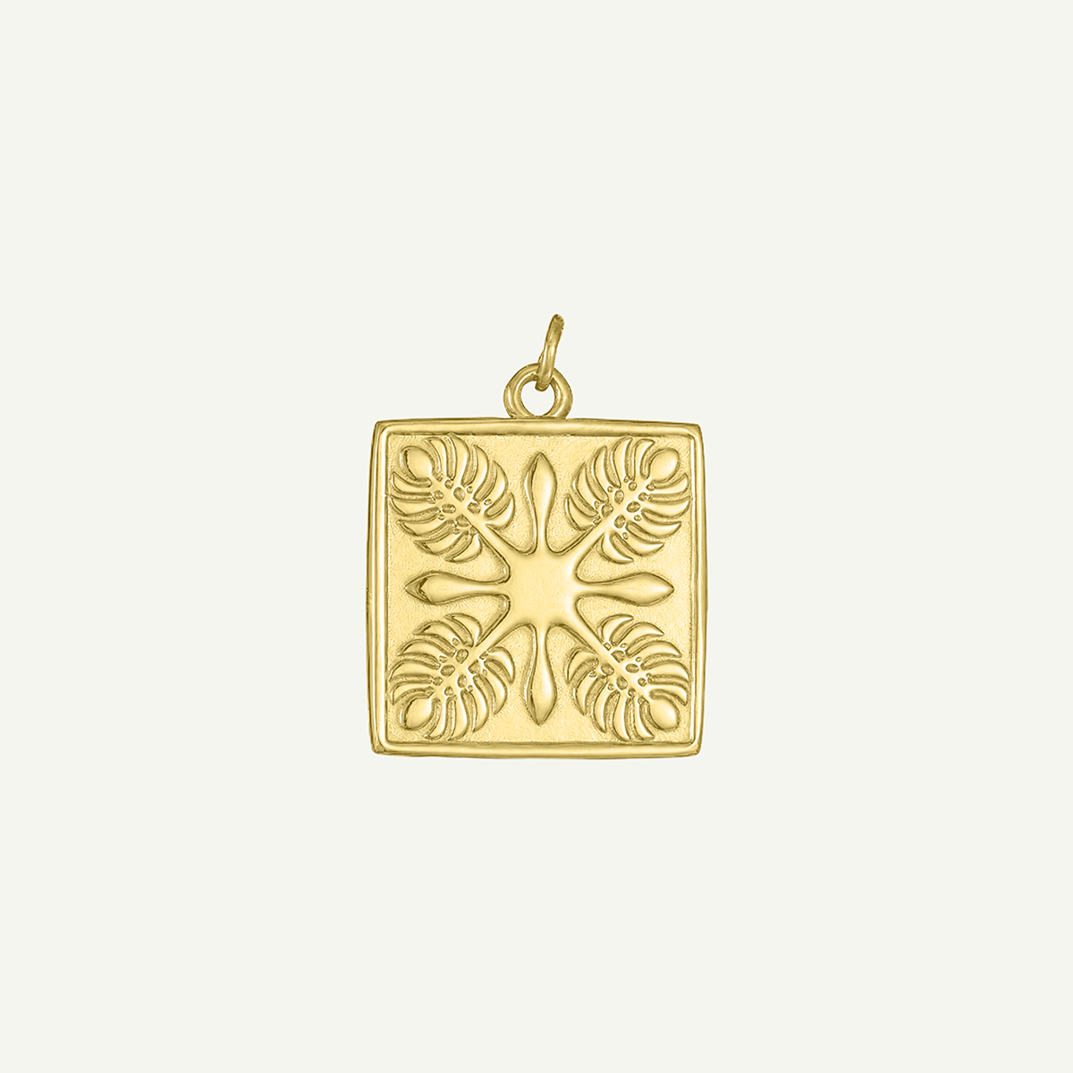 Monstera Quilt Square Pendant