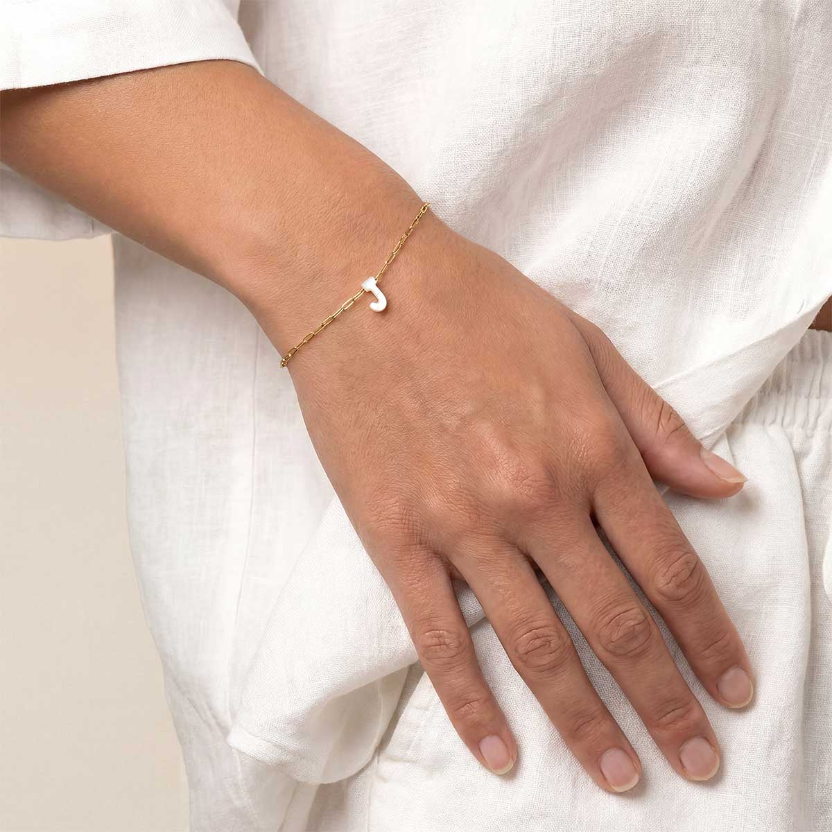 Monogram Mother of Pearl Bracelet