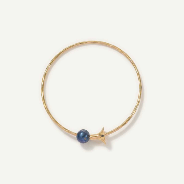 Plumeria and Pearl Bangle