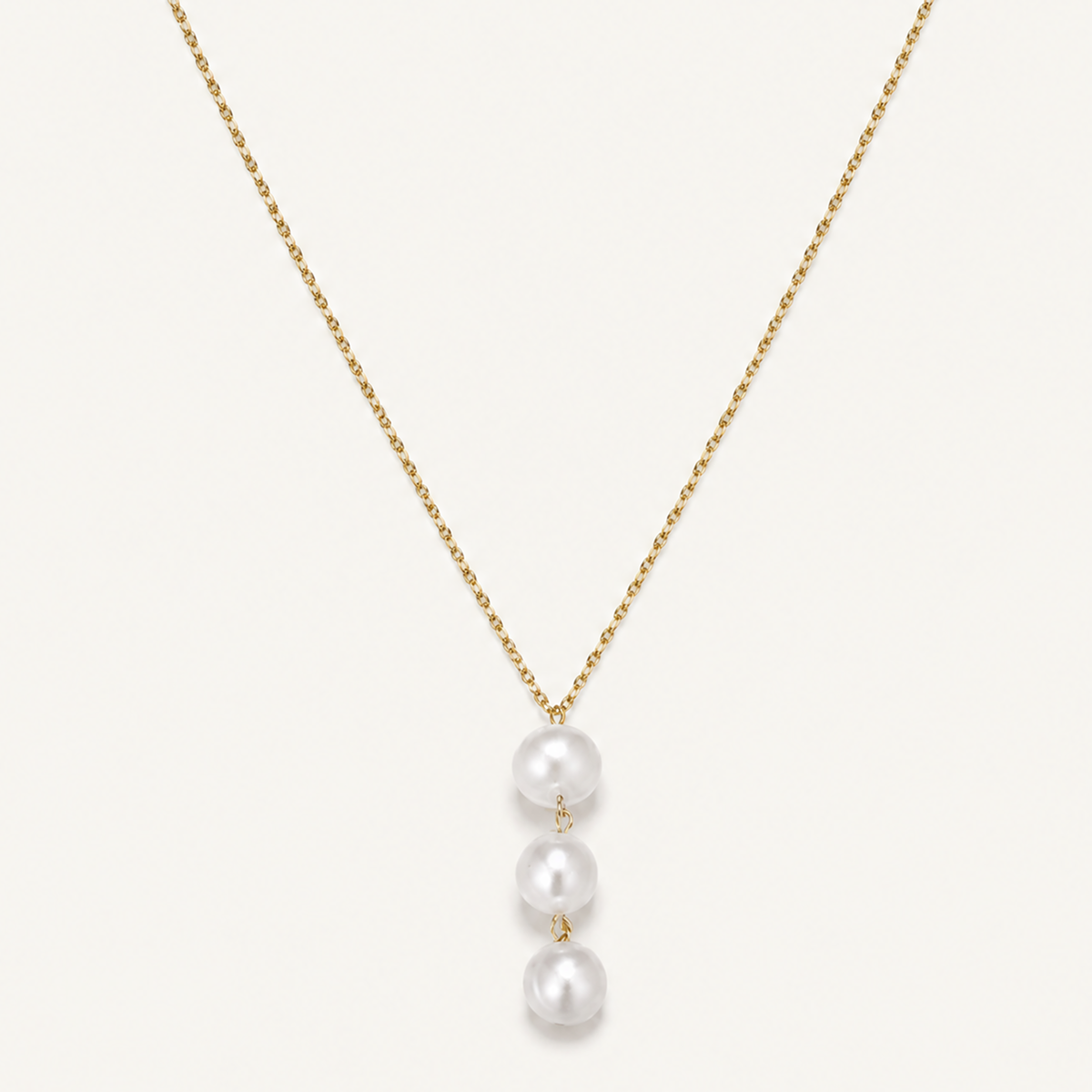Leia White Pearl Necklace, Gold