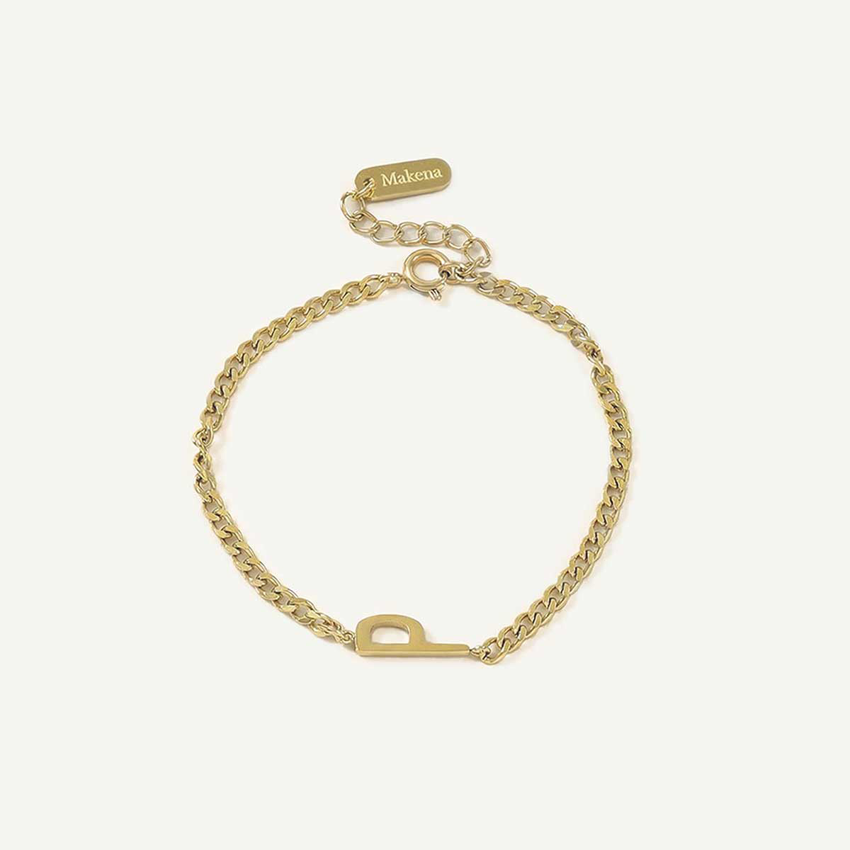 Monogramed Curb Chain Bracelet
