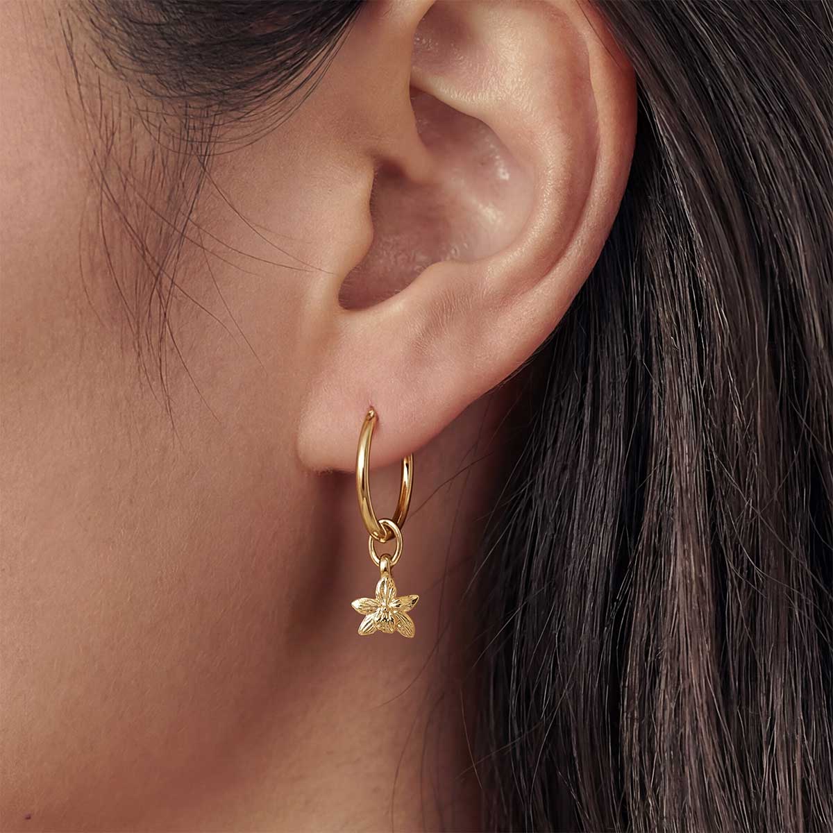 Orchid Mini Hoops, Gold