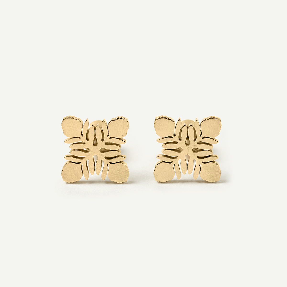 Leafy Protea Studs, Gold