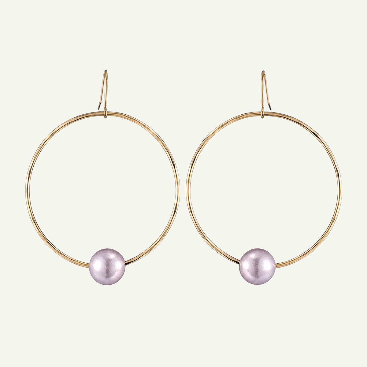 Hana Pink Pearl Hoops