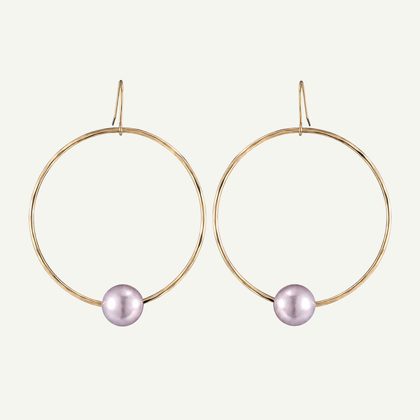 Hana Pink Pearl Hoops