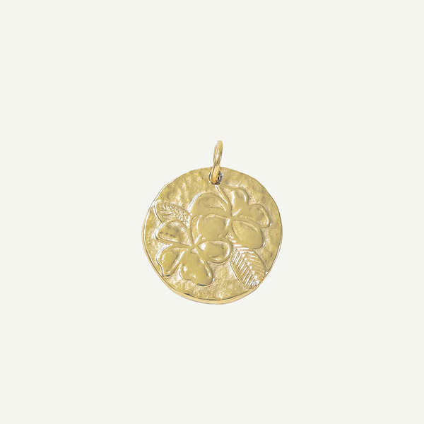 Plumeria Hammered Charm