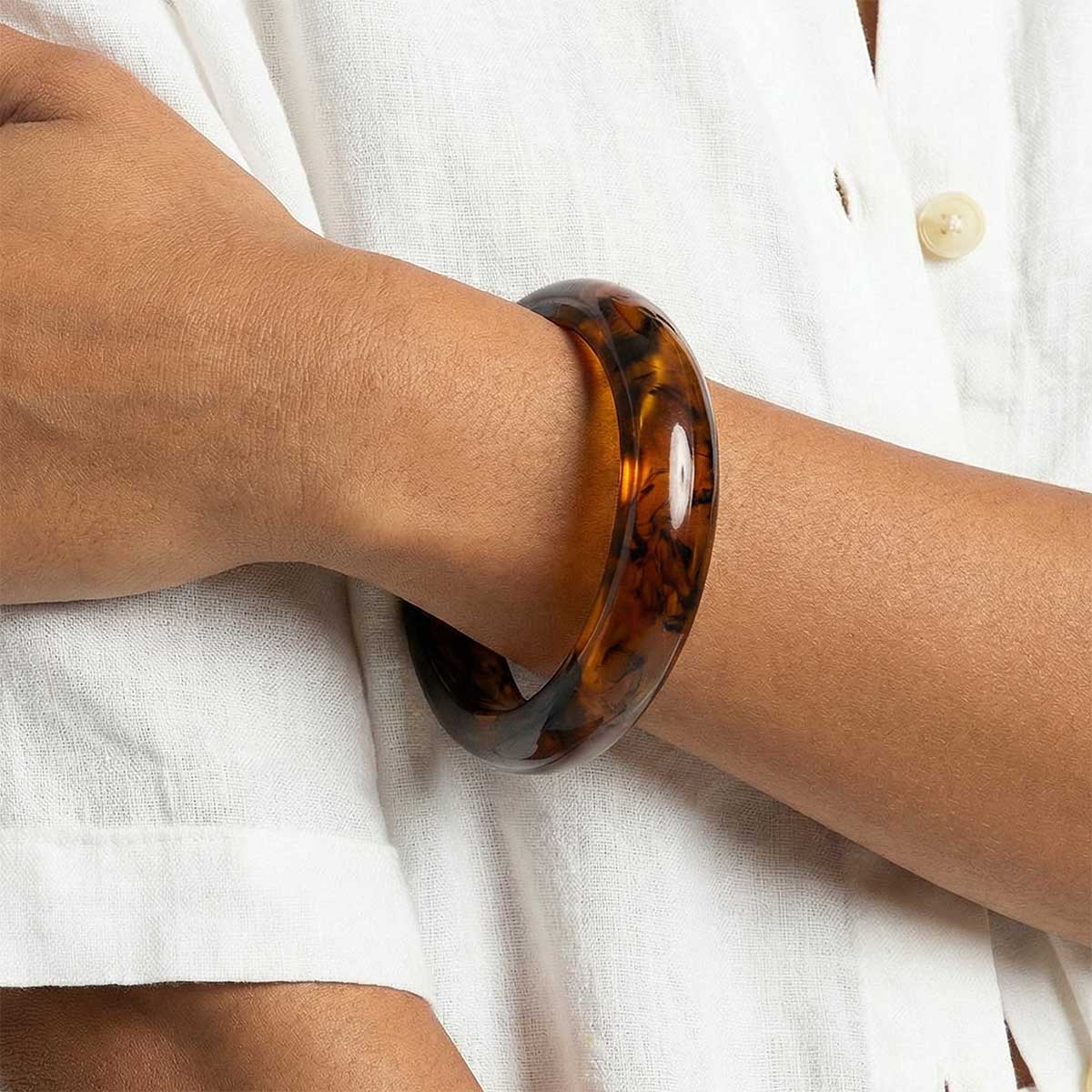 Medium Dark Brown Resin Bangle