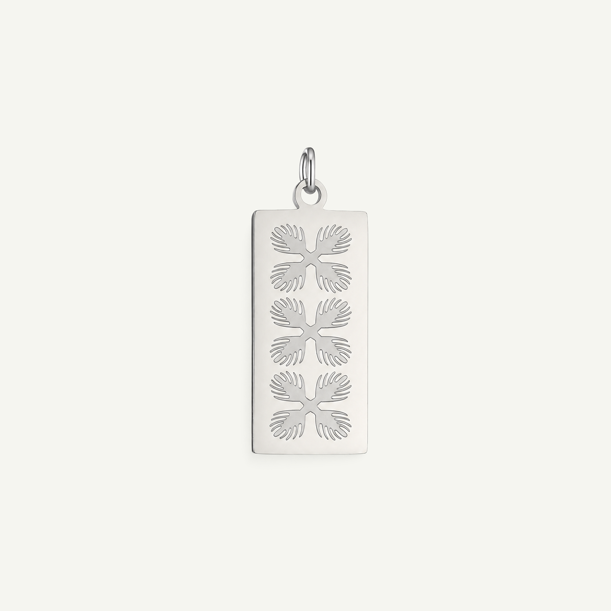 Lehua Quilt Long Rectangle Pendant