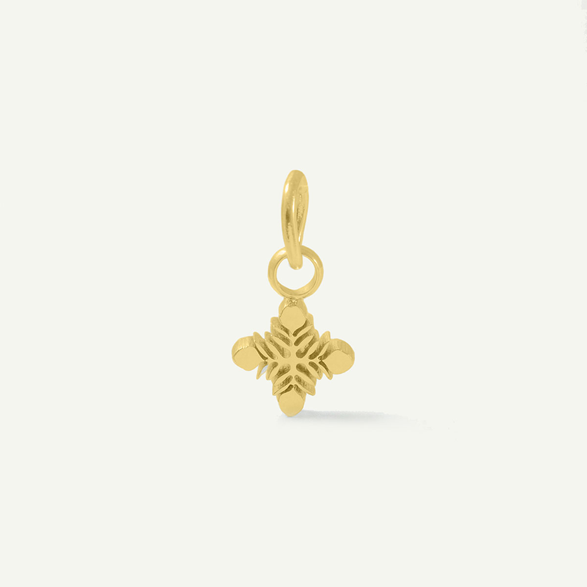 Mini Leafy Protea Charm, Gold