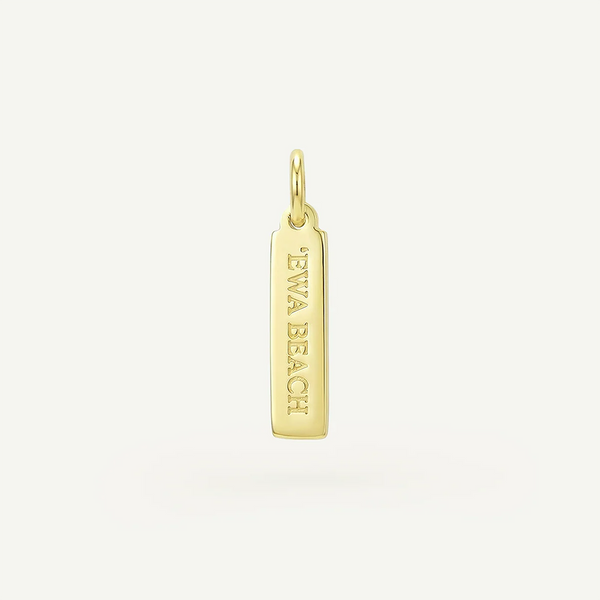 Ewa Beach Rectangle Charm Gold