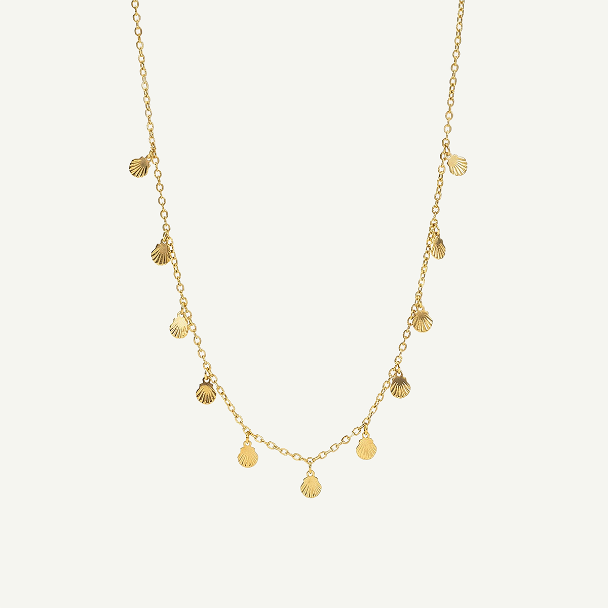 Endless Golden Shell Necklace, Gold