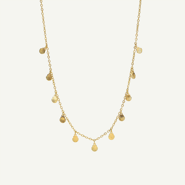 Endless Golden Shell Necklace, Gold