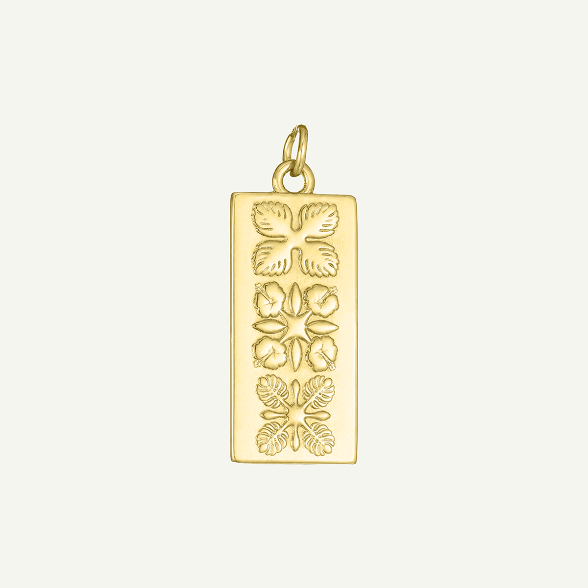 Mixed Quilt Long Rectangle Pendant