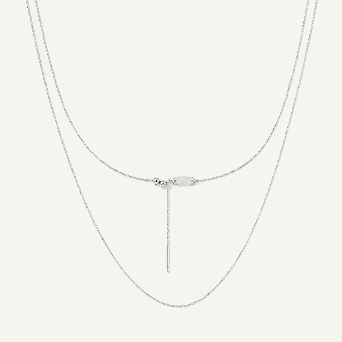 Hammered Cable 0.3mm Chain Threader Necklace