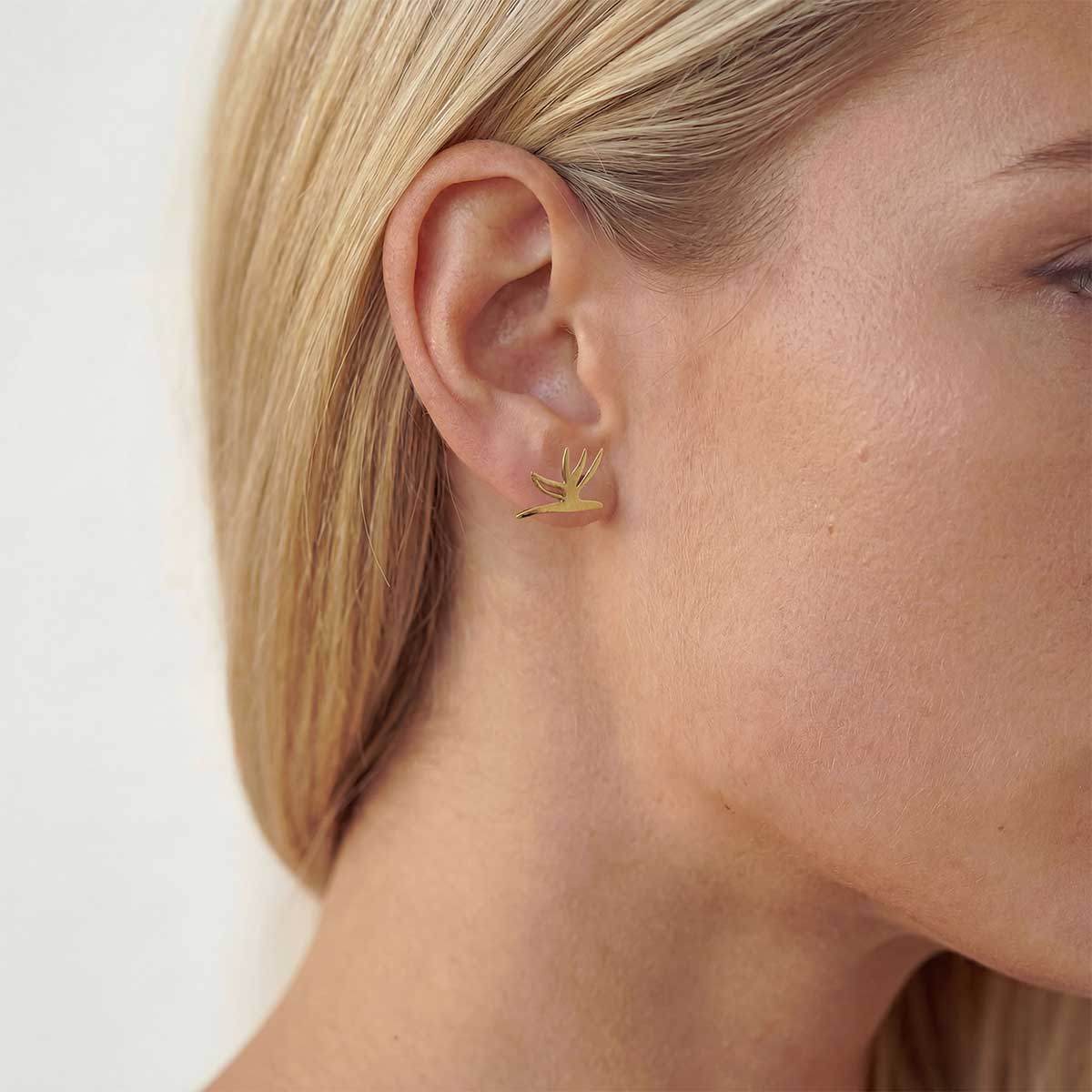 Bird of Paradise Studs, Gold