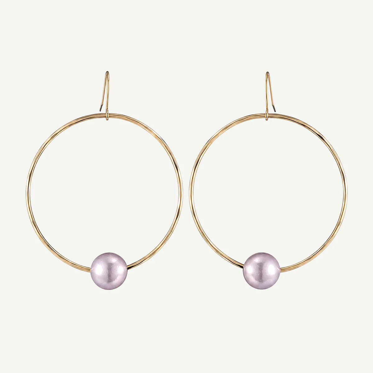 Hana Pink Pearl Hoops