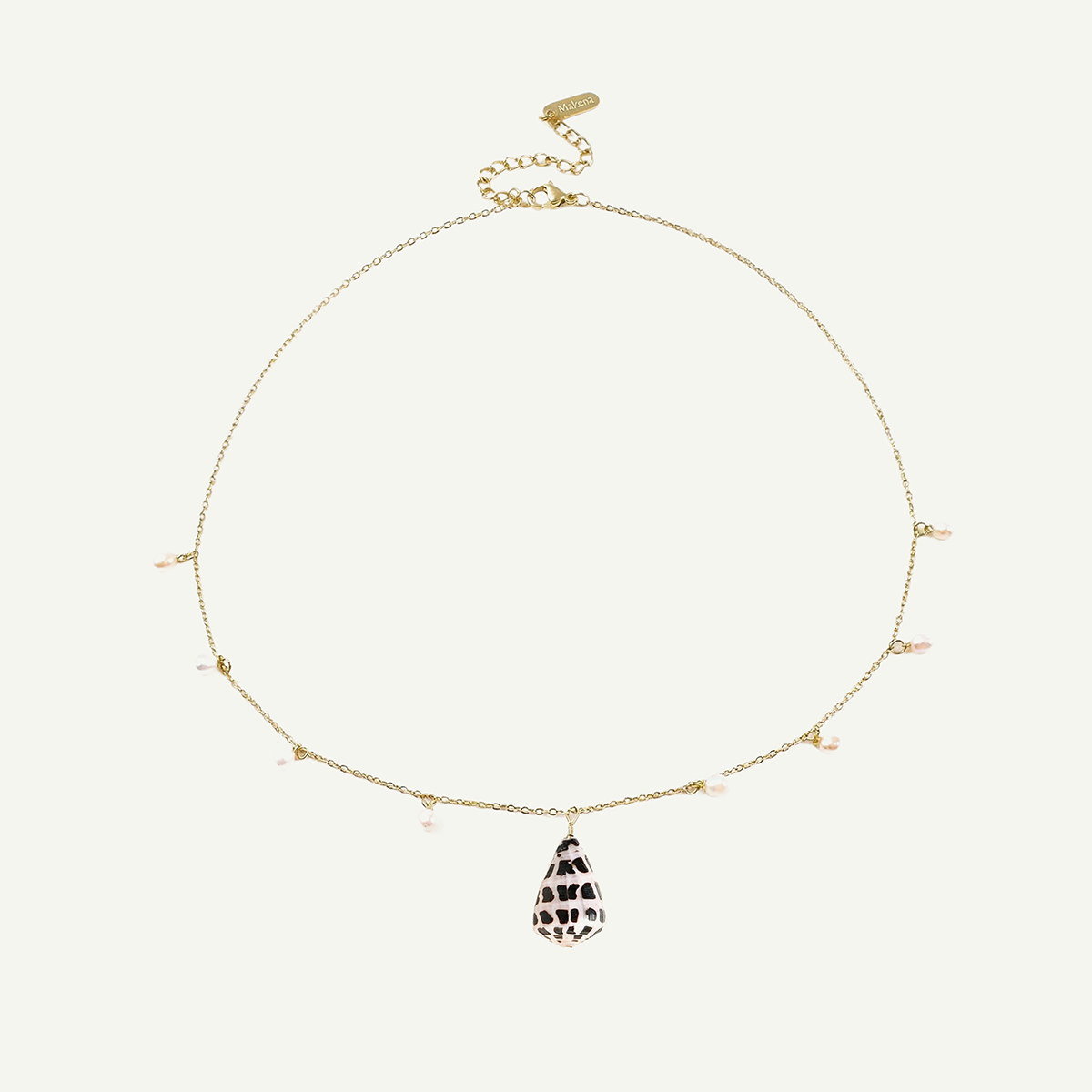 Dainty Hebrew Pearl Necklace, Gold