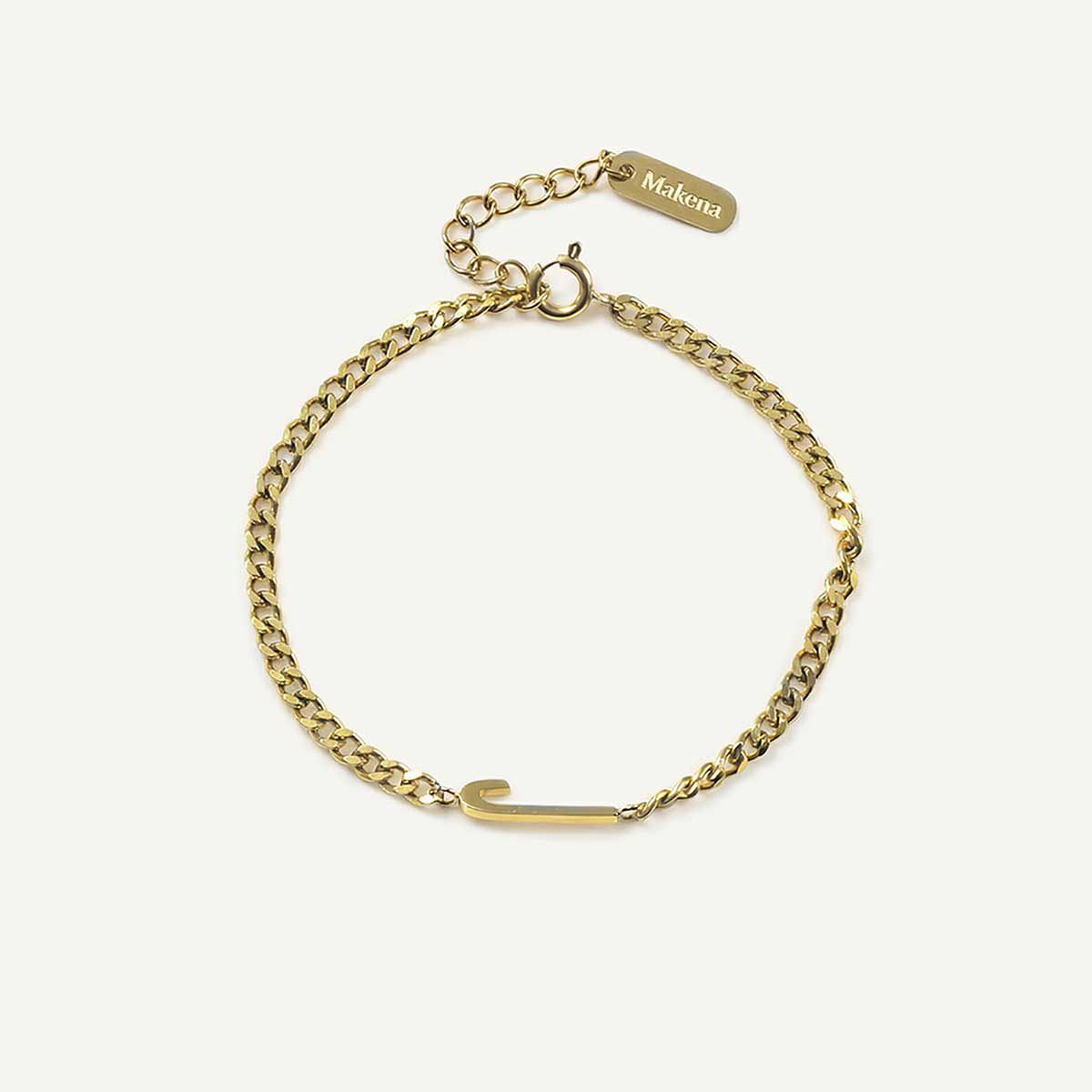 Monogramed Curb Chain Bracelet