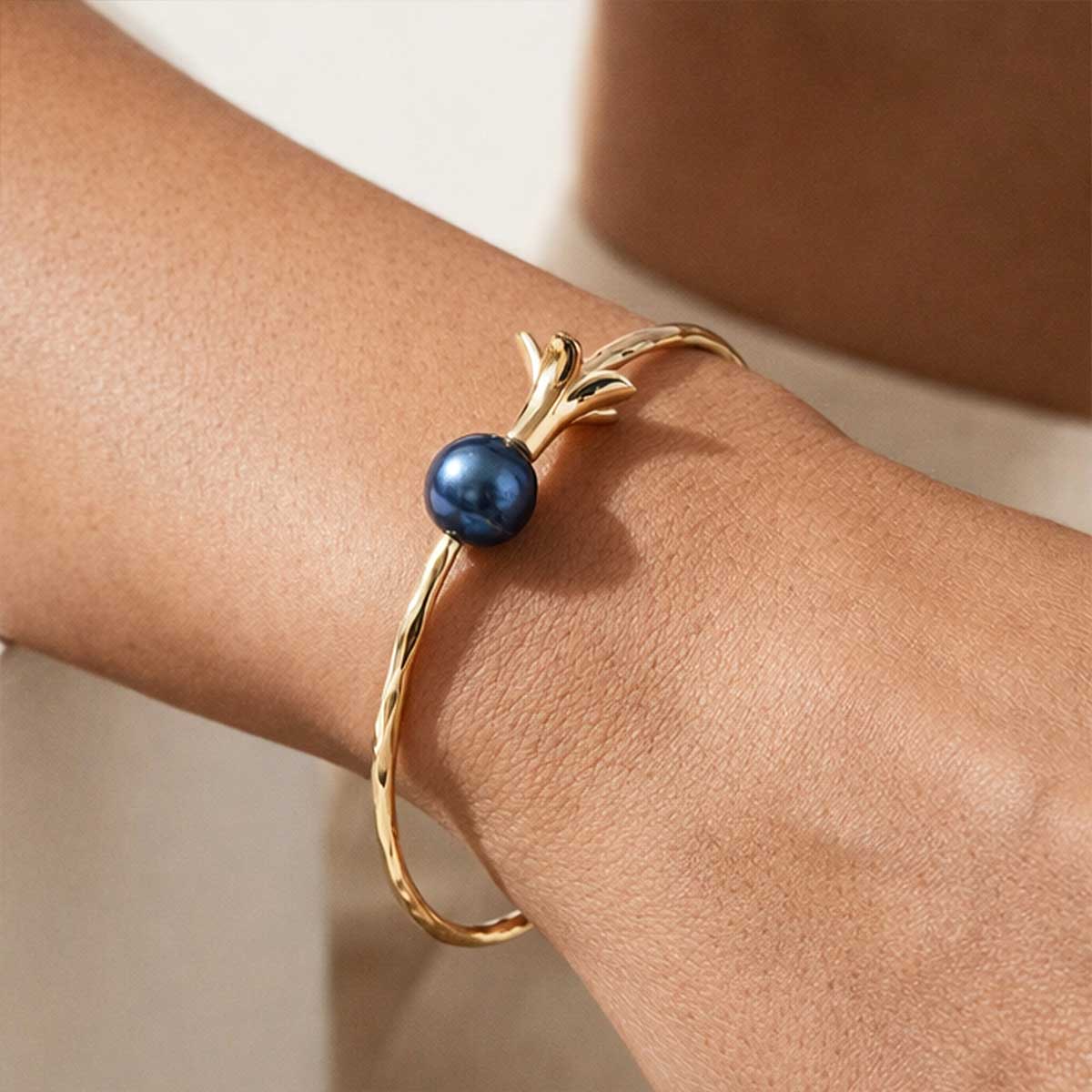 Plumeria and Pearl Bangle