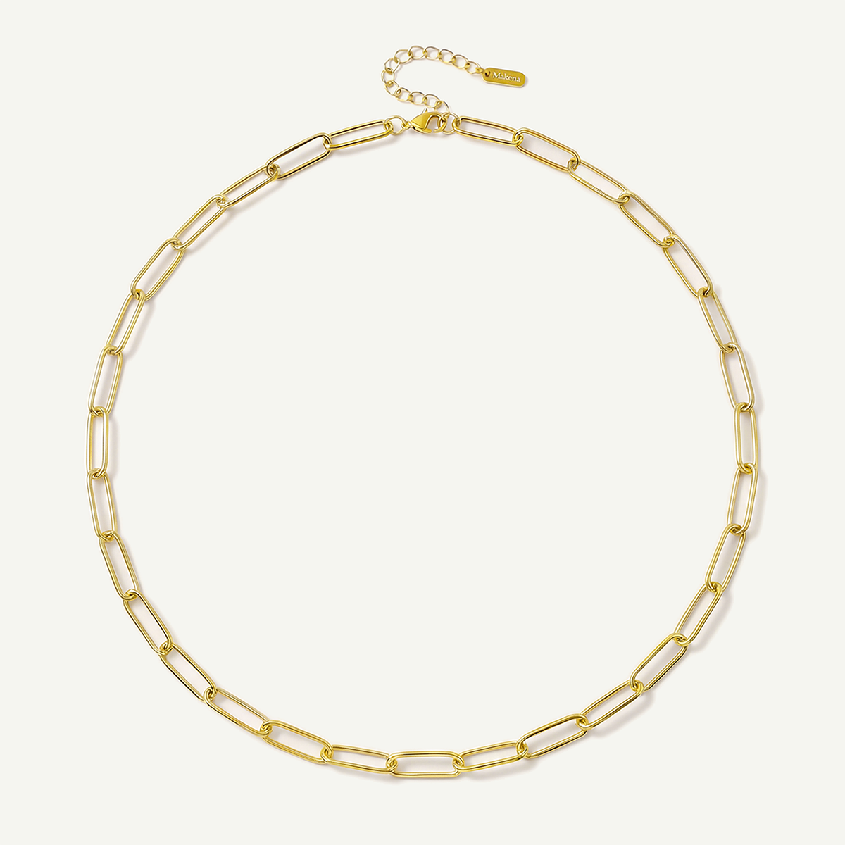Thick Large Paperclip Chain Necklace, Gold