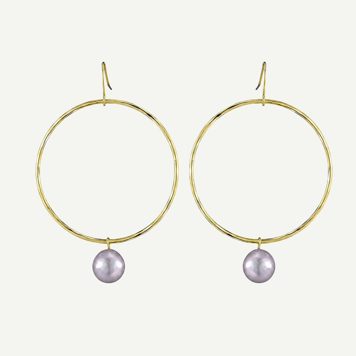 Lulu Grey Pearl Hoops