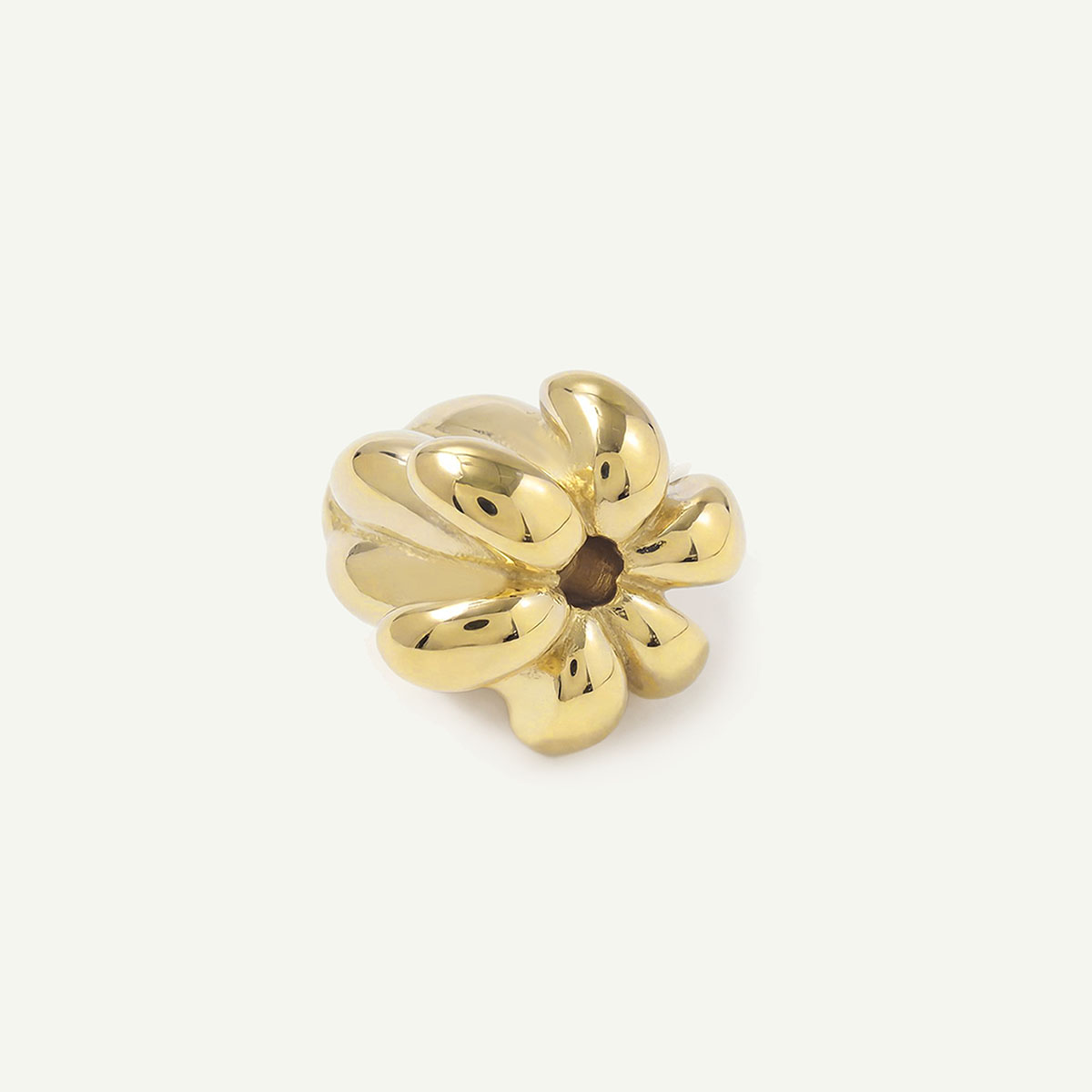 Crown Flower Bead Charm, Gold