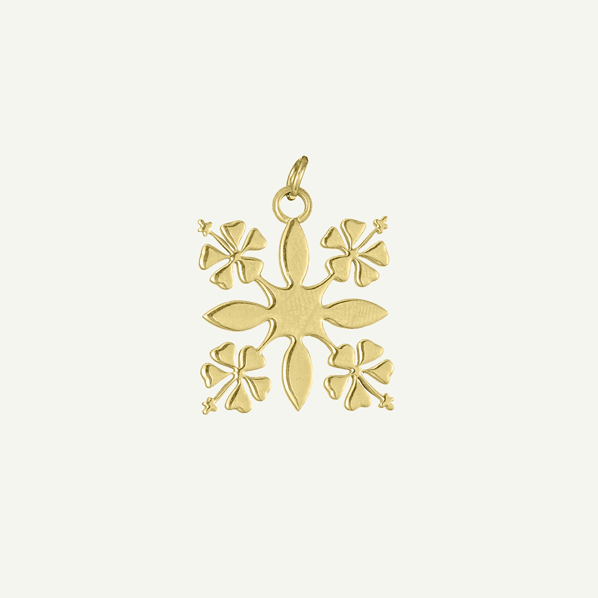 Hibiscus Quilt Square Die-Cut Pendant