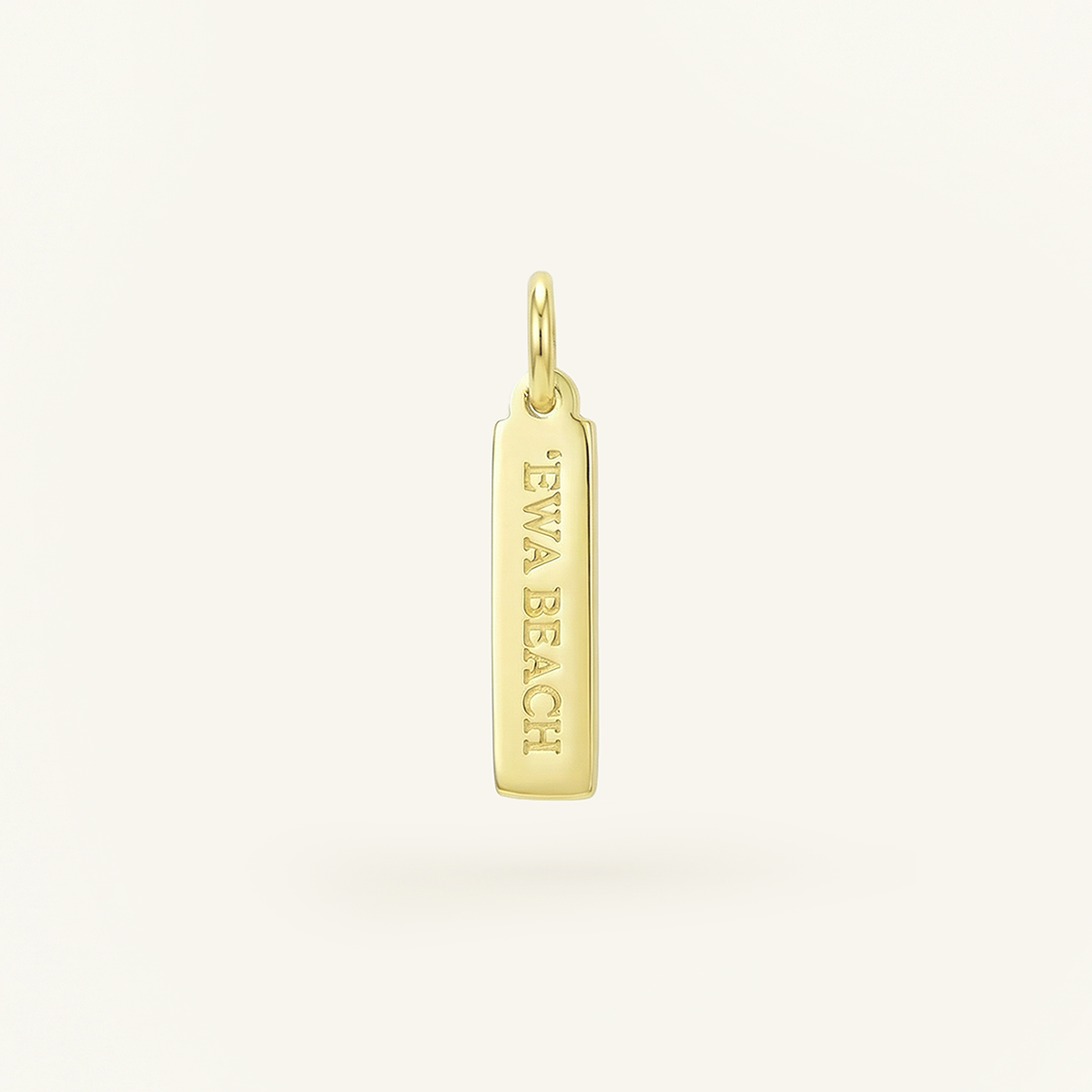 ‘Iwa Beach Rectangle Charm Gold