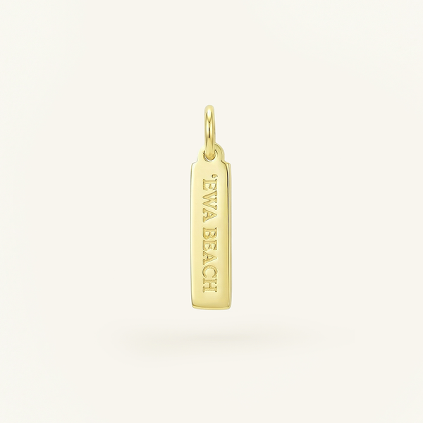 ‘Iwa Beach Rectangle Charm Gold
