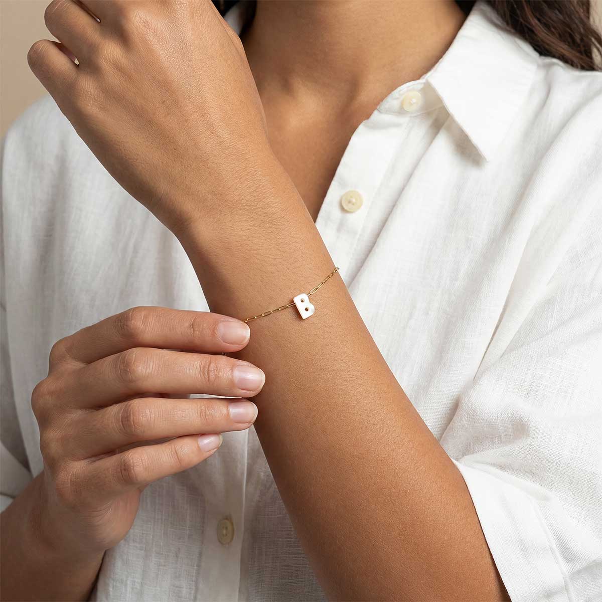 Monogram Mother of Pearl Bracelet