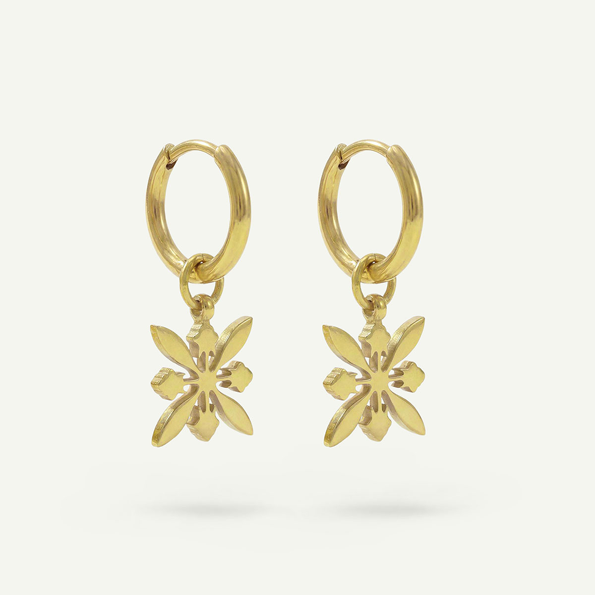 Protea Quilt Mini Hoops, Gold