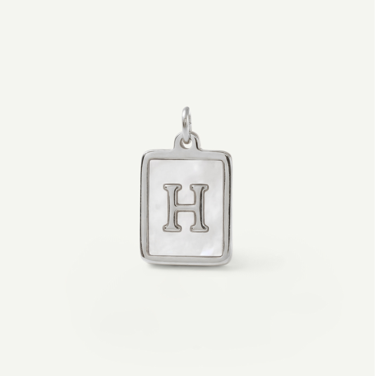 MOP Rectangle Monogram Letter Charm