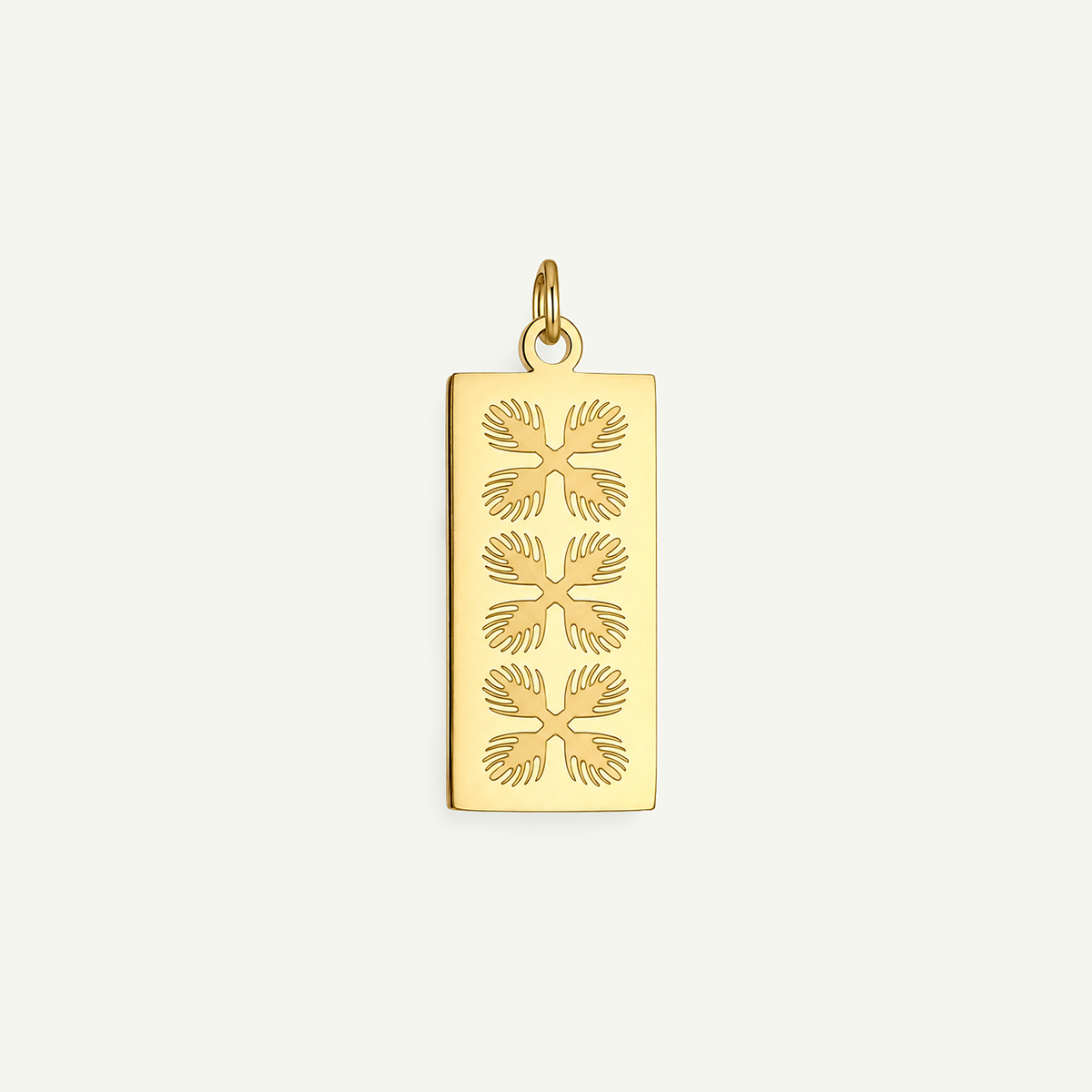 Lehua Quilt Long Rectangle Pendant